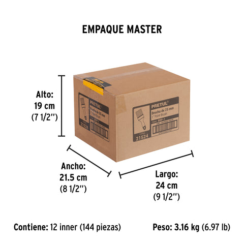 Brocha uso general de 1' con mango de plástico, Pretul | BRP-1 | 21524