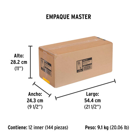 Brocha uso general de 3' con mango de plástico, Pretul | BRP-3 | 21528