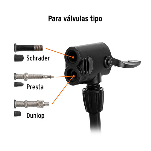 Bomba manual para inflar, 80 PSI, PRETUL | BOM-P | 21690