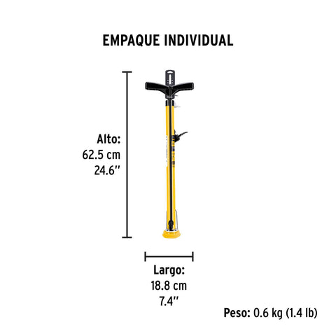 Bomba manual para inflar, 80 PSI, PRETUL | BOM-P | 21690