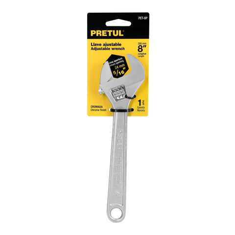 Llave ajustable (perico) 8' cromada, Pretul | PET-8P | 21815