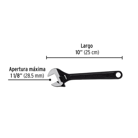 Llave ajustable (perico) 10' pavonada, Pretul | PET-10PP | 21824