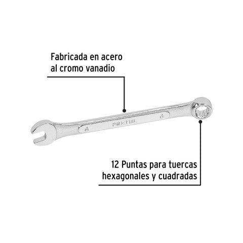 Llave combinada 6 mm x 100 mm de largo, Pretul | LL-2006MP | 21900