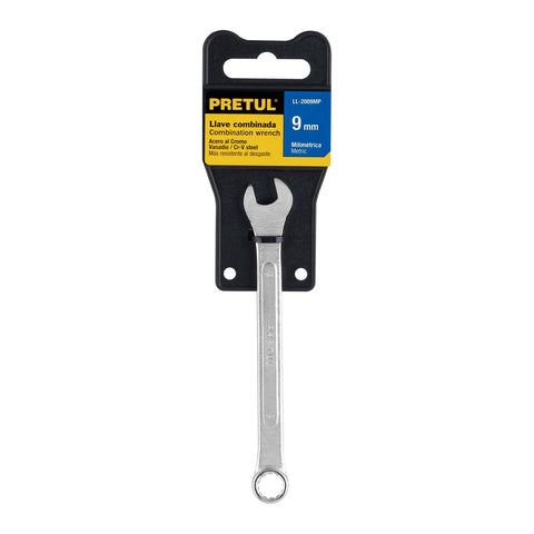 Llave combinada 9 mm x 130 mm de largo, Pretul | LL-2009MP | 21903