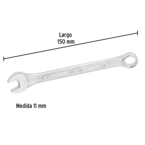 Llave combinada 11 mm x 150 mm de largo, Pretul | LL-2011MP | 21905