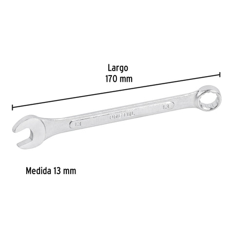 Llave combinada 13 mm x 170 mm de largo, Pretul | LL-2013MP | 21907