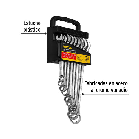 Juego de 9 llaves combinadas std, PRETUL | J-209P | 21994