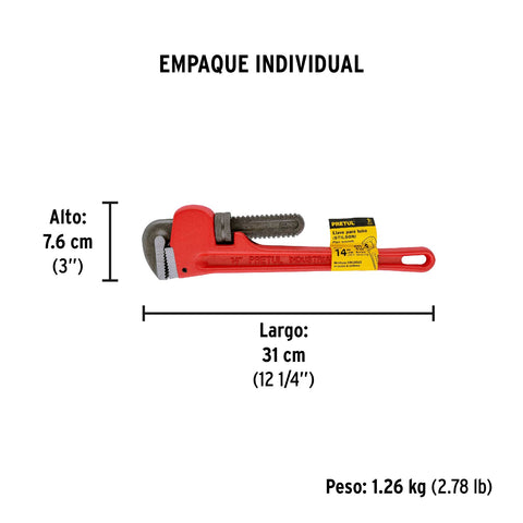 Llave stilson 14' cuerpo de hierro maleable, Pretul | STI-14P | 22013