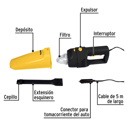 Aspiradora para auto, de 12 volts, Pretul | ASP-12V-P | 22090