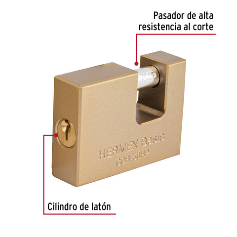 Candado antipalanca 50 mm cuerpo de hierro, HERMEX BASIC | COR-50HP | 22515