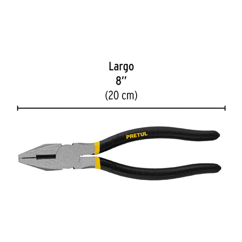 Pinza para electricista 8' mango de PVC, Pretul | PEL-8P | 22609