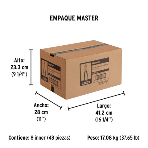 Pinza para electricista 8' mango de PVC, Pretul | PEL-8P | 22609