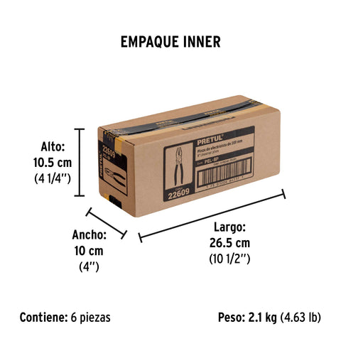 Pinza para electricista 8' mango de PVC, Pretul | PEL-8P | 22609
