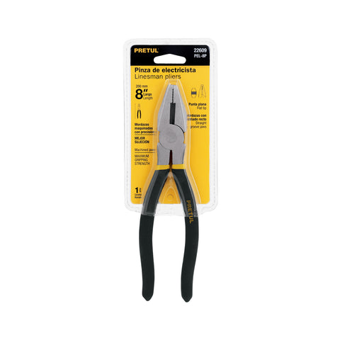 Pinza para electricista 8' mango de PVC, Pretul | PEL-8P | 22609