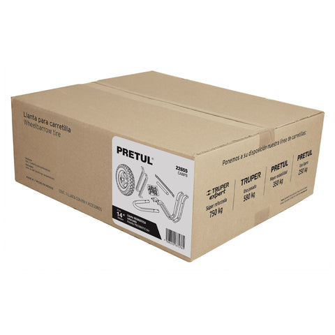Caja c/llanta neumática y acc. p/carretilla gris PRETUL | CANPB | 22655