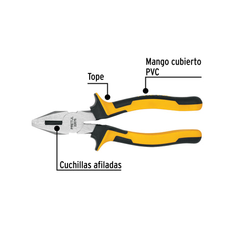 Pinza para electricista 7' mango Comfort Grip, Pretul | PEL-7PX | 22676