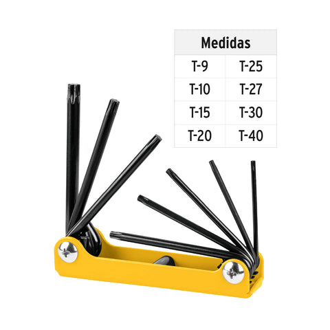 Juego de 8 llaves torx tipo navaja, lámina, a granel, PRETUL | TORX-8PG | 22725