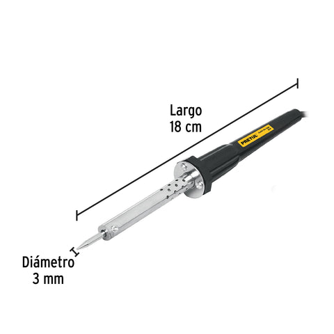 Cautín 30 W tipo lápiz con accesorios trabajo ligero, Pretul | CAU-30P | 22805