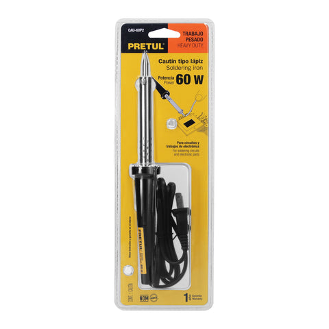 Cautín 60 W tipo lápiz para trabajo pesado, Pretul | CAU-60P2 | 22810