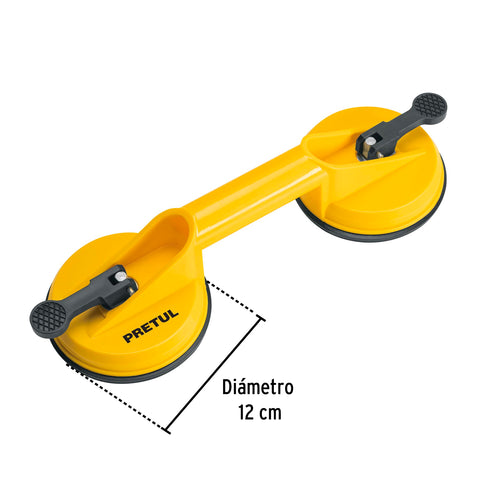 Ventosa de plástico para vidrio, 2 copas de succión, Pretul | VEVI-2 | 23051