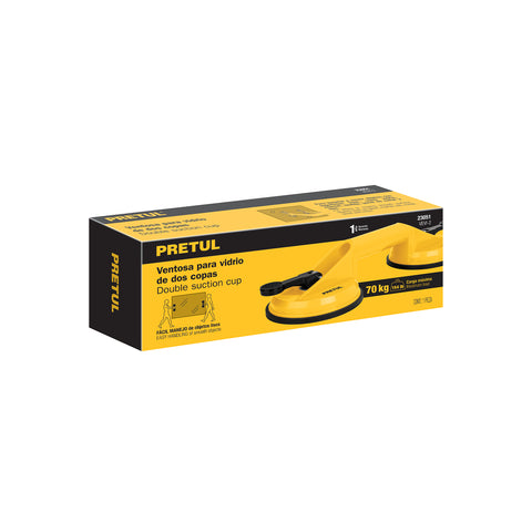 Ventosa de plástico para vidrio, 2 copas de succión, Pretul | VEVI-2 | 23051