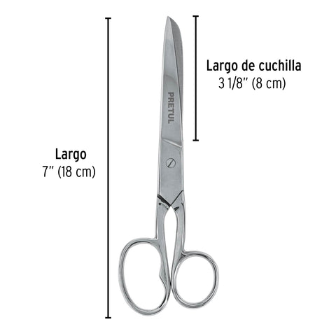Tijera 7' ojo grande acero inoxidable para costura, PRETUL | TP-8341-7 | 23162