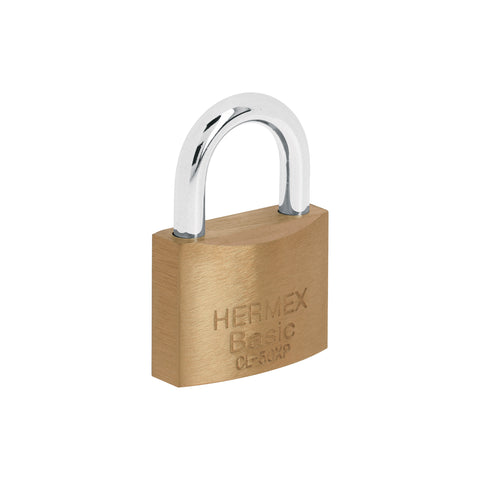 Candado de latón 50 mm llave tetra en blíster, HERMEX BASIC | CL-50XP | 23511