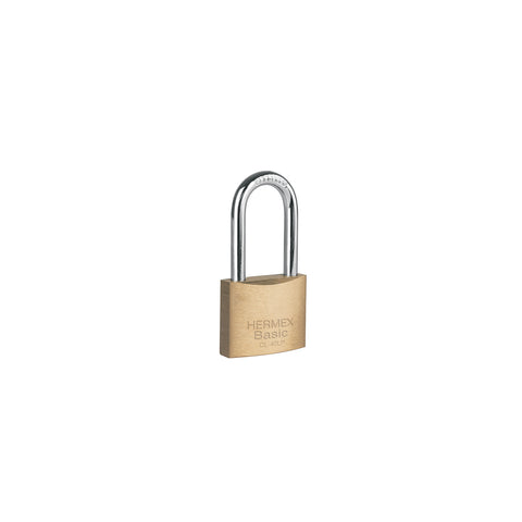 Candado de latón 40 mm gancho largo en blíster, HERMEX BASIC | CL-40LP | 23517