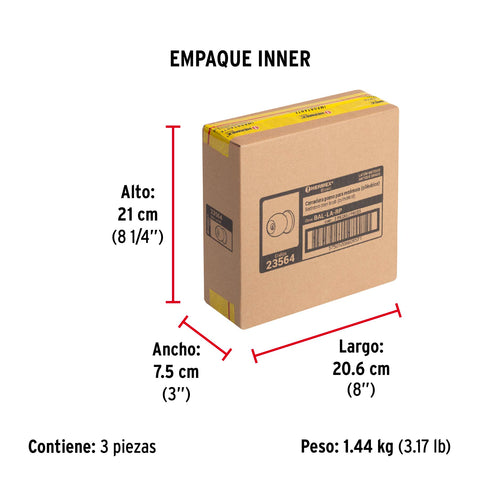 Cerradura tipo esfera, cilíndrico, recámara, antiguo, BASIC | BAL-LA-RP | 23564