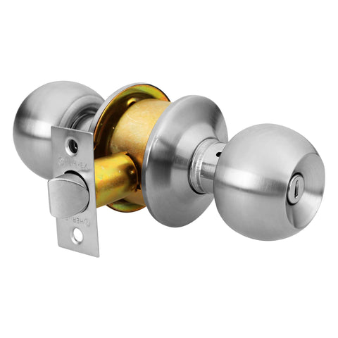 Cerradura tipo esfera, cilíndrico, baño, cromo, HERMEX BASIC | BAL-CM-BP | 23568
