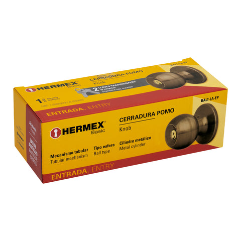 Cerradura tipo esfera, tubular, entrada, antiguo, BASIC | BALT-LA-EP | 23656