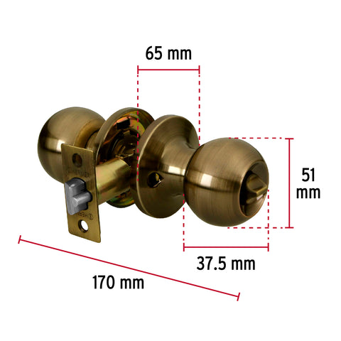 Cerradura tipo esfera, tubular, recámara, antiguo, BASIC | BALT-LA-RP | 23659