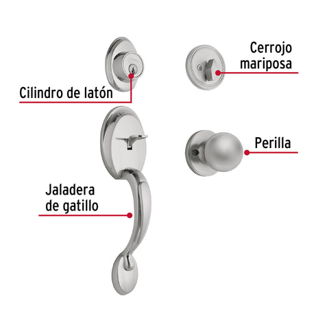 Jaladera y perilla, Berna llave-mariposa, cromo mate, BASIC | CEP-31PJP | 23675