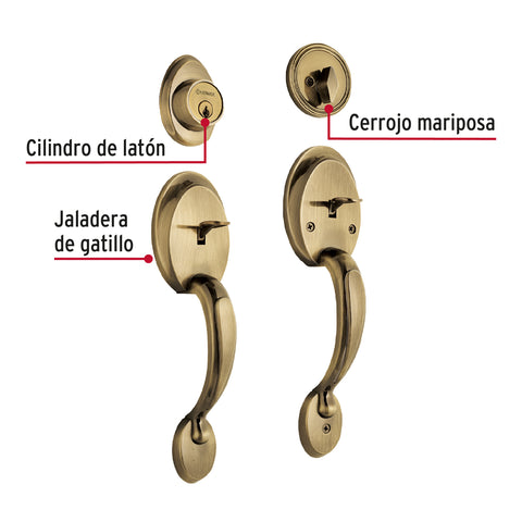 Doble jaladera y perilla, Berna mariposa, LA, BASIC | CEP-21JJP | 23677