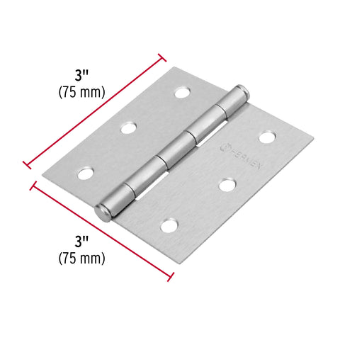 Bisagra cuadrada 3', satinado, cabeza plana, BASIC | BC-303PP | 23687