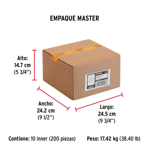 Bisagra cuadrada 3', satinado, cabeza plana, BASIC | BC-303PP | 23687
