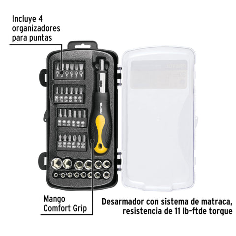 Juego de 39 herramientas 1/4' para mecánico, Pretul | JUDA-39P | 23971