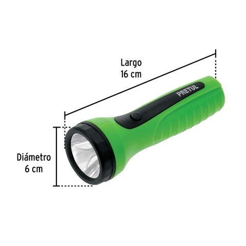 Linterna plástica de LED, 100 lm, recargable a granel PRETUL | LIRE-7CG | 24039