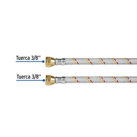 Manguera para gas, aluminio, 3/8' flare, 150 cm, FOSET BASIC | FGA-15P | 24062