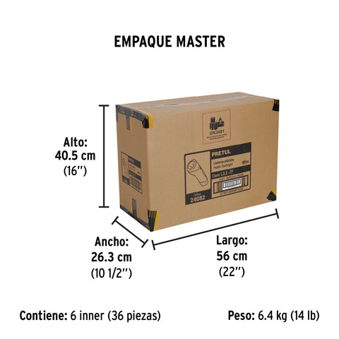 Linterna plástica de LED, 80 lm, recargable, PRETUL | LILE-7P | 24082