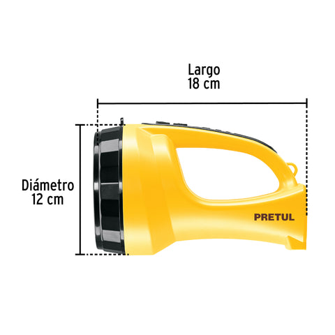 Linterna reflectora LED 260 lm, recargable, PRETUL | LIRE-145P | 24091