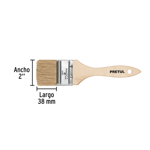 Brocha uso general de 2' con mango de madera, Pretul | BRE-2 | 24473