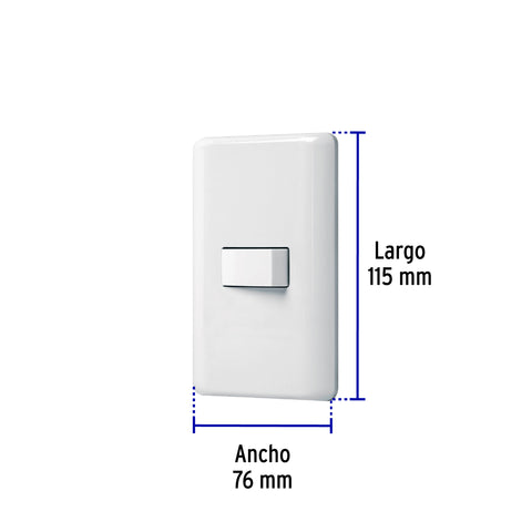 Placa armada con 1 interruptor sencillo, Volteck Basic | PA-APSE-B | 25078
