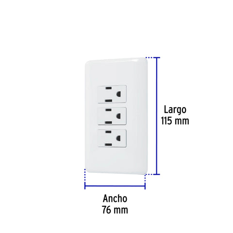 Placa armada con 3 contactos, Volteck Basic | PA-COTR-B | 25082