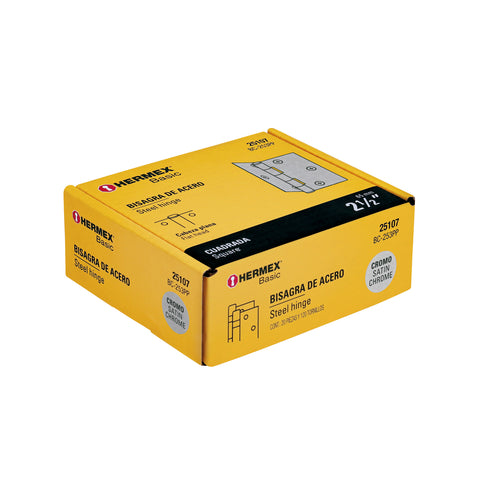 Bisagra cuadrada 2-1/2', satinado, cabeza plana, BASIC | BC-253PP | 25107