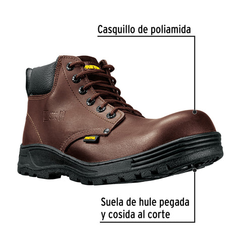 Bota de seguridad café, #26, casquillo de poliamida, PRETUL | ZC-026C | 25981