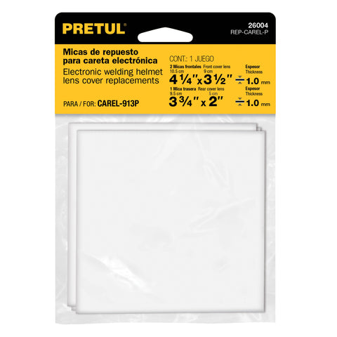 Bolsa c/3 micas para careta CAREL-11FP, 11AP y 913P, PRETUL | REP-CAREL-P | 26004