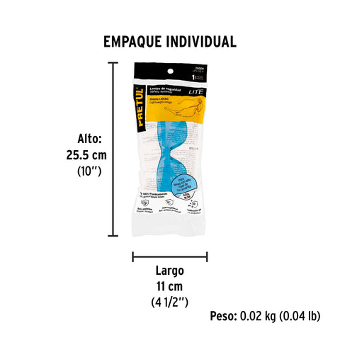 Lentes de seguridad azules, Pretul Lite | LEN-SZ-P | 26009