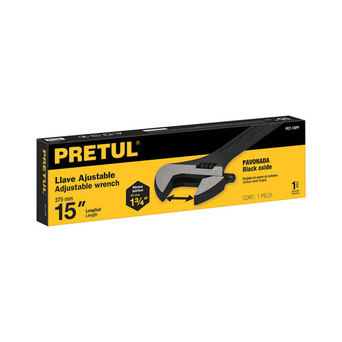 Llave ajustable (perico) 15' pavonada, Pretul | PET-15PP | 26053