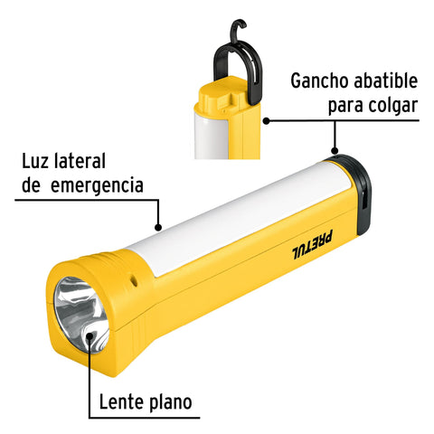 Linterna plástica de LED, 100 lm, recargable, PRETUL | LIRE-200P | 26070